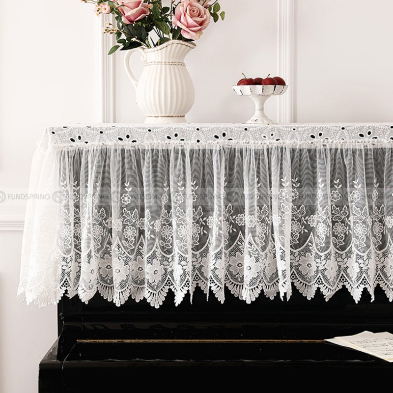 Neumann White Lace Piano Cover Hollow Out Embroidery Dust Cover Bench Cover Neumann White Lace Piano Cover Hollow Out Embroidery Dust Cover Bench Cover