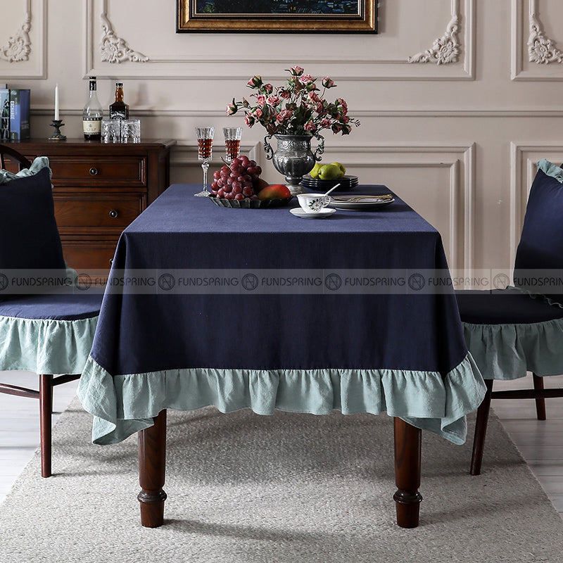 Combe Tablecloth Vintage Farmhouse Table Cover Lotus Leaf Tablecloth Combe Tablecloth Vintage Farmhouse Table Cover Lotus Leaf Tablecloth