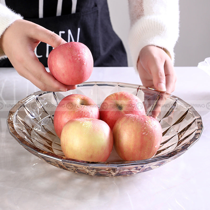 Glassy Delight: Thickened Glass Fruit Plate and Bowl for Elegant Serving Glassy Delight: Thickened Glass Fruit Plate and Bowl for Elegant Serving