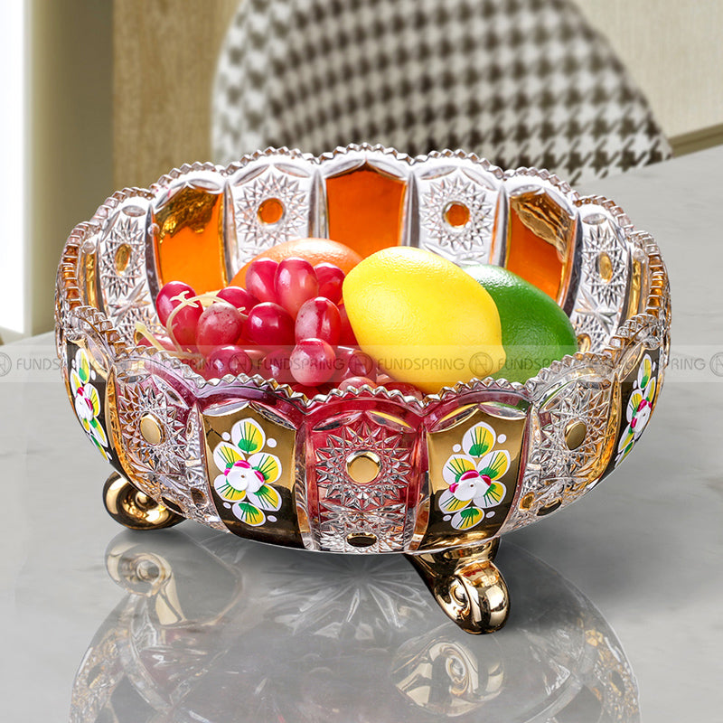 European Fruit Bowl Living Room Fashion Crystal Glass Fruit Plate European Fruit Bowl Living Room Fashion Crystal Glass Fruit Plate