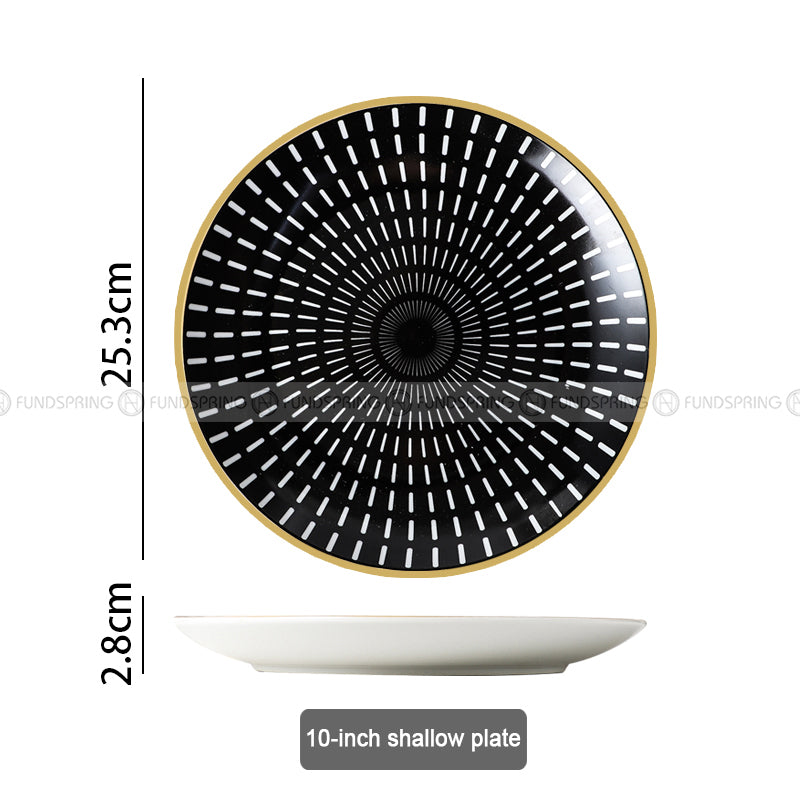 Nordic Minimalist Charm: Modern Round Ceramic Plate Set of 2 (8" and 10") Nordic Minimalist Charm: Modern Round Ceramic Plate Set of 2 (8" and 10")