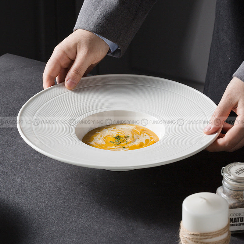Designer Tableware Collection Weiss Series Ceramic Dish White Plate Designer Tableware Collection Weiss Series Ceramic Dish White Plate