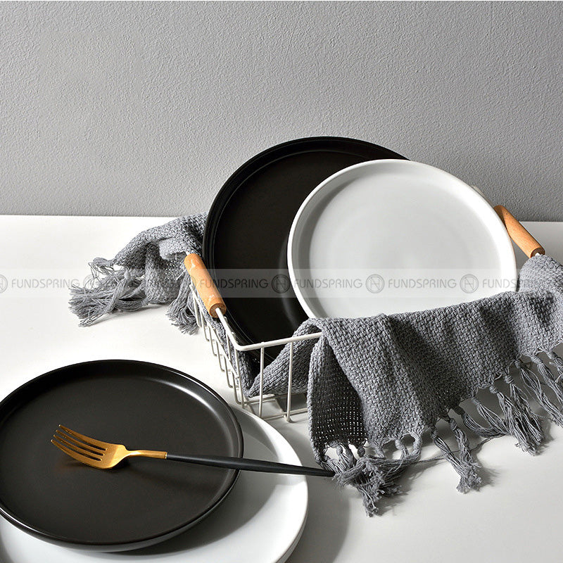 Nordic Elegance Matte Finish Ceramic Dinner Plate Duo (8" and 10") Nordic Elegance Matte Finish Ceramic Dinner Plate Duo (8" and 10")