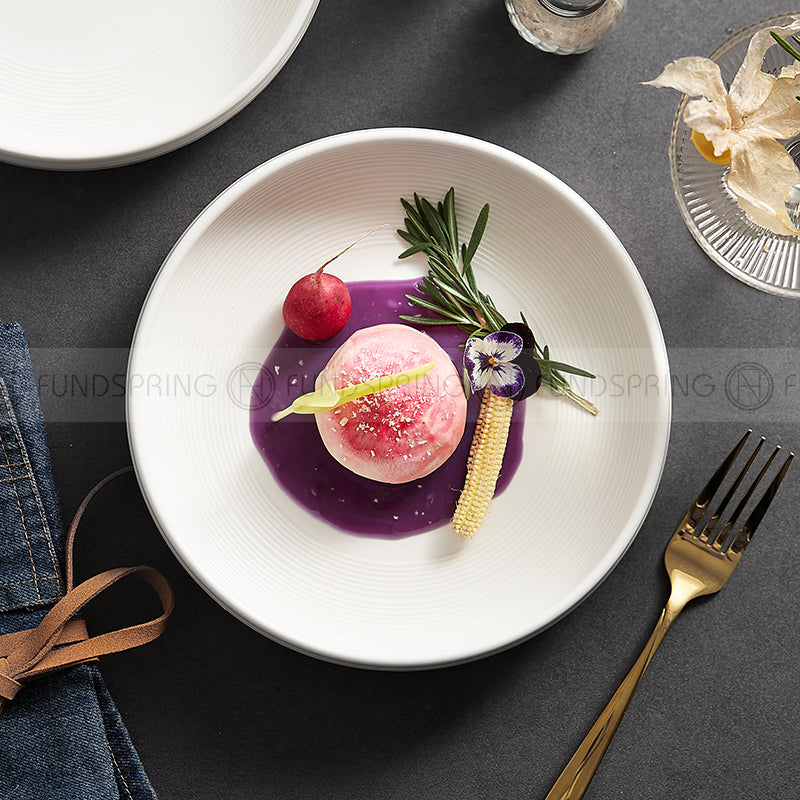 Weiss Series Dinner Ware White Drum Bowl Ceramic Salad Bowl Weiss Series Dinner Ware White Drum Bowl Ceramic Salad Bowl