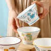 Dino Delight Ceramic Dinner Bowls - Whimsical Hat Shape, 5''