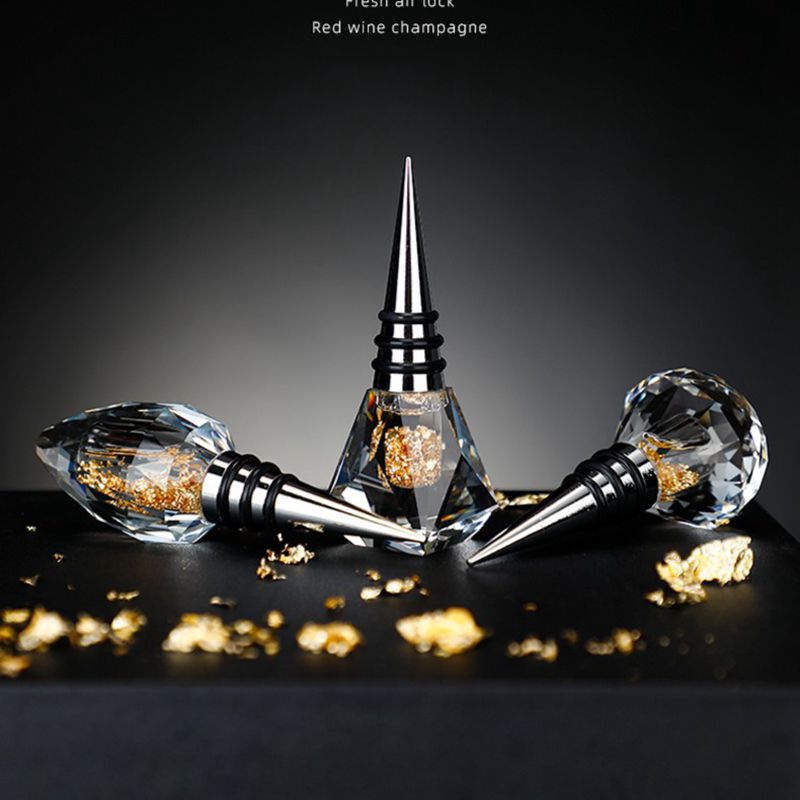 Crystal Flow Gold Foil Red Wine Stoppers Sealed Bottle Stopper Crystal Flow Gold Foil Red Wine Stoppers Sealed Bottle Stopper