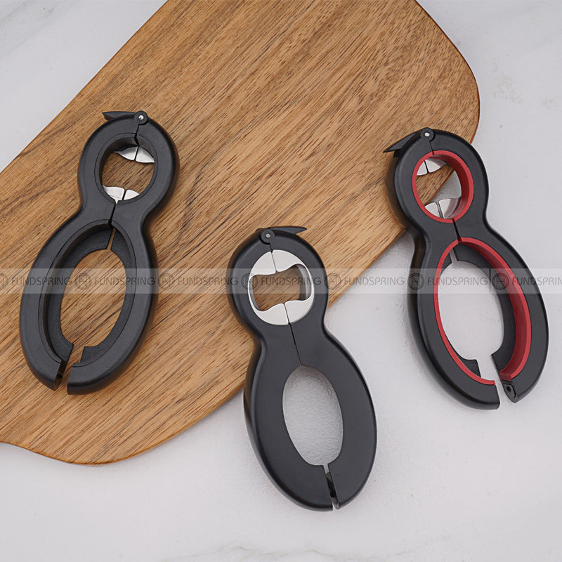 Versatile 6-in-1 Can and Bottle Opener Combo: Creative Multifunctional Tool