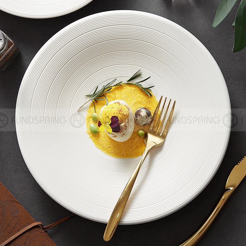 Designer Tableware Collection Weiss Series Ceramic White Salad Bowl Designer Tableware Collection Weiss Series Ceramic White Salad Bowl