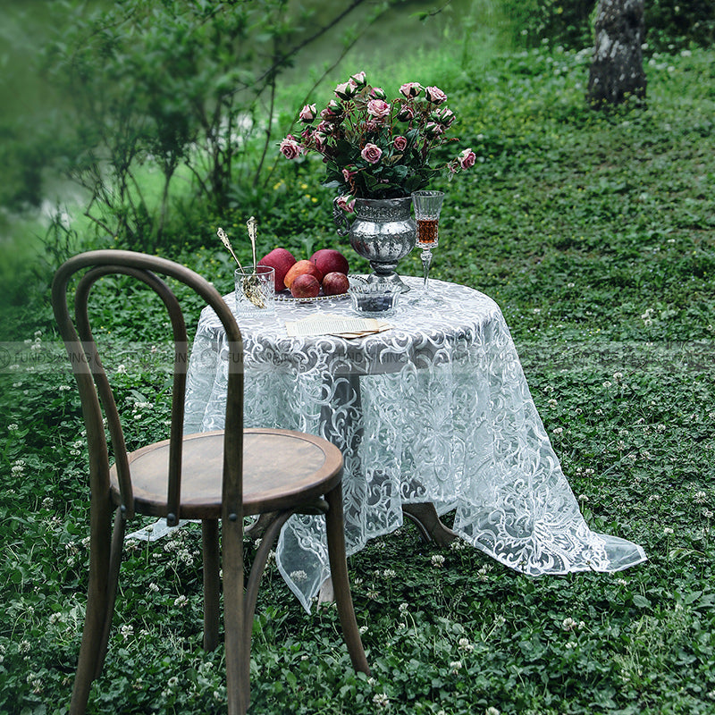 Yiya Tablecloth Simple White Lace Table Cloth Hollow Table Cover Yiya Tablecloth Simple White Lace Table Cloth Hollow Table Cover