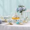 Elegant Bone China Tea Set with Glass Teapot, Infuser, Warmer, Coffee Cups, and Saucer - 10 Pieces Elegant Bone China Tea Set with Glass Teapot, Infuser, Warmer, Coffee Cups, and Saucer - 10 Pieces