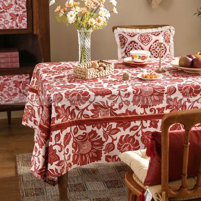 Janissa Tablecloth Red New Year Decorative Table Cloth Waterproof Velvet Cover Janissa Tablecloth Red New Year Decorative Table Cloth Waterproof Velvet Cover
