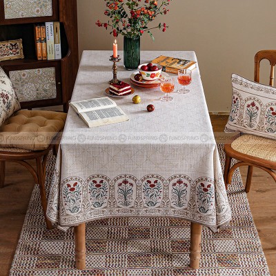 Chloe Tablecloth Cotton And Linen Dining Table Cloth Cover