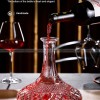 Wine Decanter with Lid Flat Bottom Decanter Crystal Glass Wine Jug