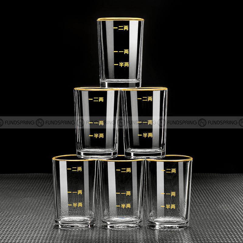 Crystal Liquor Spirit Glass Set with Scale Chinese Baijiu Glass Set Crystal Liquor Spirit Glass Set with Scale Chinese Baijiu Glass Set