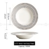 Nordic Straw Hat Disc Weiss Series White/Grey/Silver Ceramic Soup Plate Shallow Bowl 9.75" Nordic Straw Hat Disc Weiss Series White/Grey/Silver Ceramic Soup Plate Shallow Bowl 9.75"