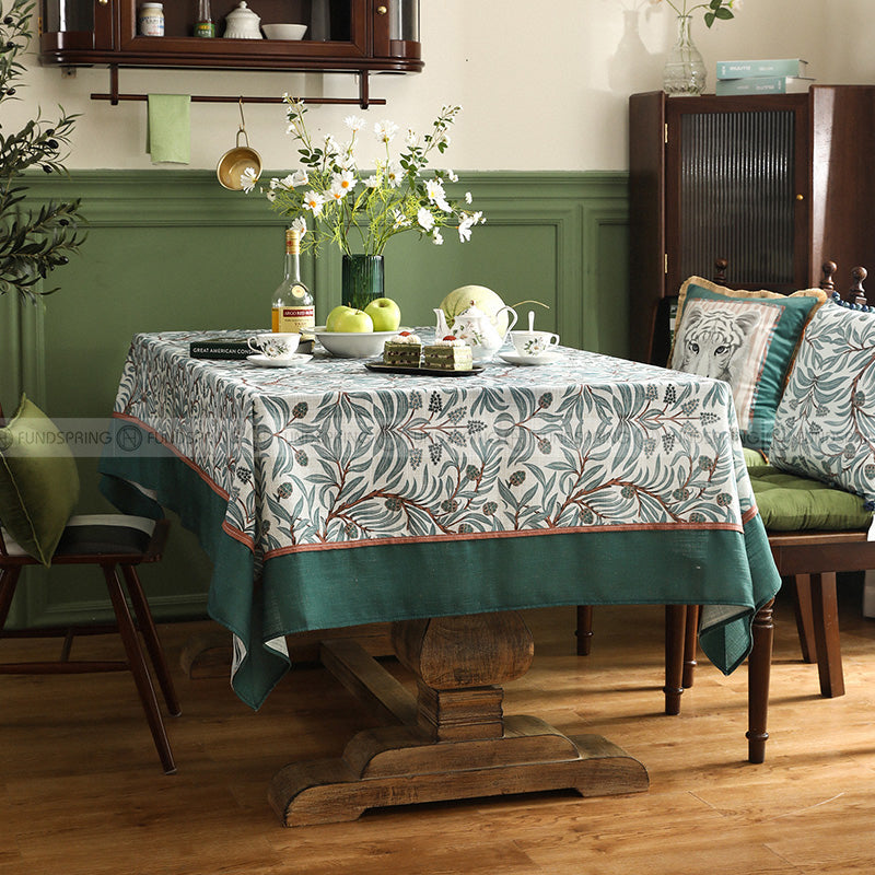 Jungle White Tiger Tablecloth Pastoral Cotton And Linen Table Cloth Jungle White Tiger Tablecloth Pastoral Cotton And Linen Table Cloth