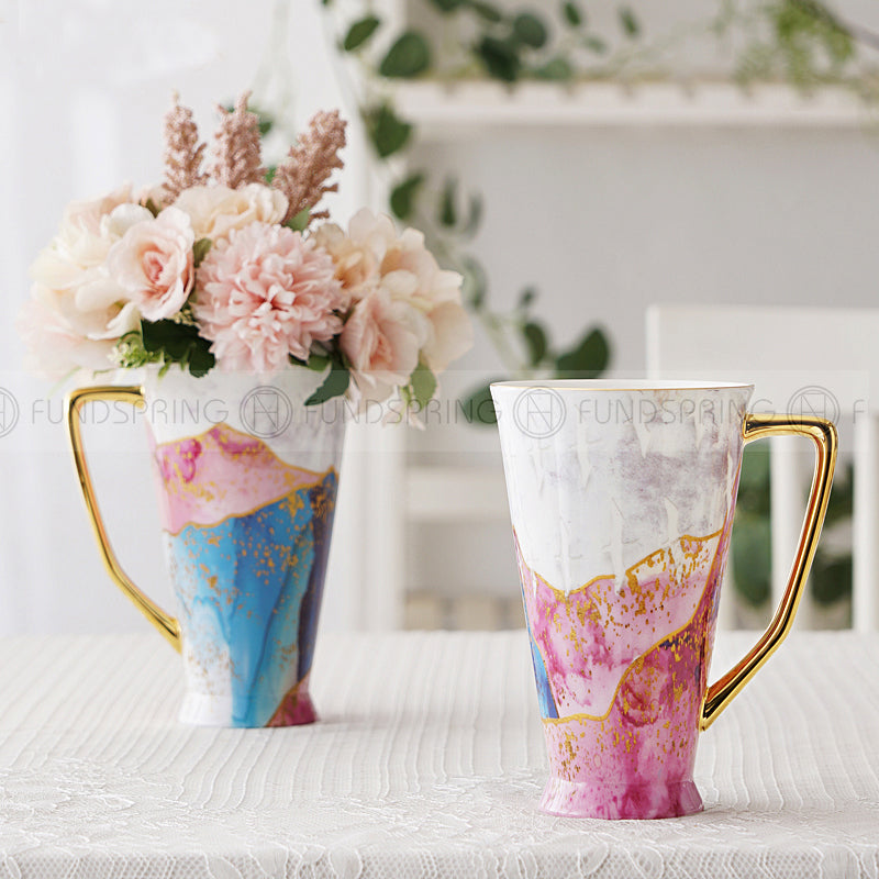 European Bone China Mug: Large-capacity Ceramic Cup With Lid And Spoon European Bone China Mug: Large-capacity Ceramic Cup With Lid And Spoon