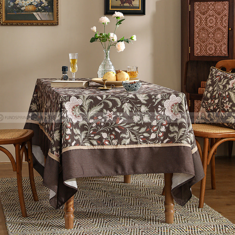 Kozwald Tablecloth Simple Modern Linen Waterproof Brown Table Clothes Kozwald Tablecloth Simple Modern Linen Waterproof Brown Table Clothes