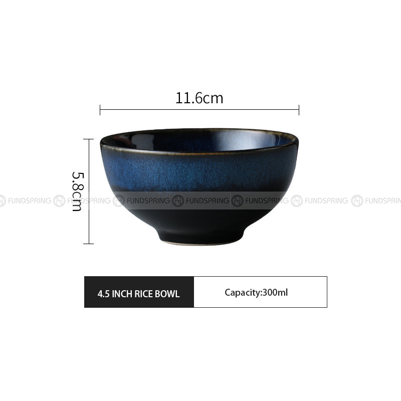 Kiln Change Ceramic Tableware Blue/Green Glaze Bowl Plate Kiln Change Ceramic Tableware Blue/Green Glaze Bowl Plate