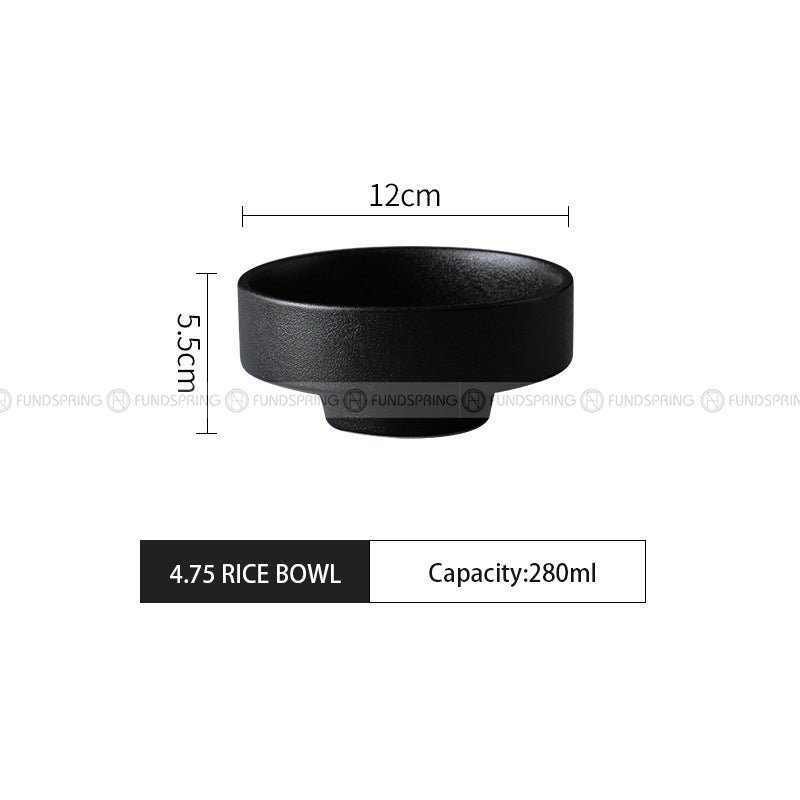Frosted Tableware Black Ceramic Dinnerware Untensils Bowls Plates Frosted Tableware Black Ceramic Dinnerware Untensils Bowls Plates
