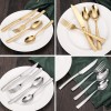 High-Grade Gold and Silver Fork, Spoon, Knife Set, 430 Stainless Steel, Gold-plated Cutlery Set of 4