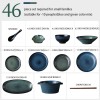 Kiln Change Ceramic Tableware Classical Blue/Green Dinnerware Set