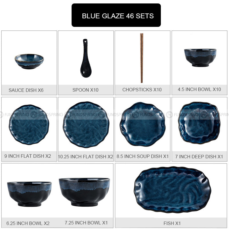Kiln Under glazed Ceramic Tableware Creative Lotus Leaf Tableware Set Kiln Under glazed Ceramic Tableware Creative Lotus Leaf Tableware Set