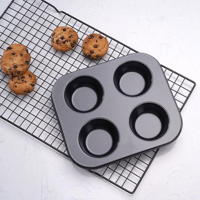 GlideBake Nonstick 4-Cup Muffin Cake Pan – FDA-Approved Pudding Mold GlideBake Nonstick 4-Cup Muffin Cake Pan – FDA-Approved Pudding Mold