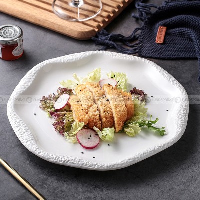 Simple White Dinnerware Ceramic Dinner Plates Round Flat Steak Plates 10.5" Simple White Dinnerware Ceramic Dinner Plates Round Flat Steak Plates 10.5"