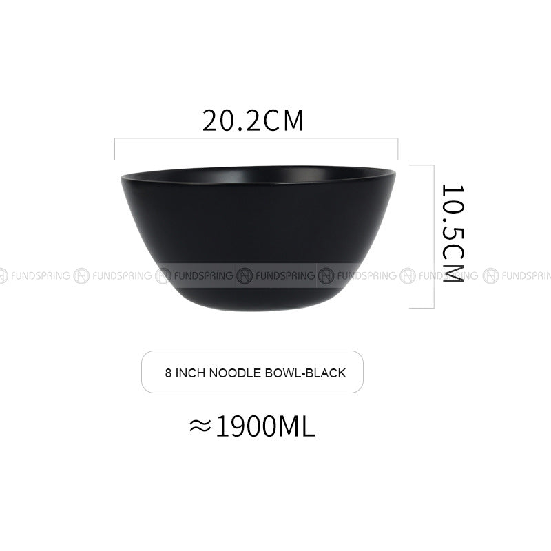 Ceramic Matte Bowl Household Fresh Deep Bowl Colors Noodle Bowl 8" Ceramic Matte Bowl Household Fresh Deep Bowl Colors Noodle Bowl 8"