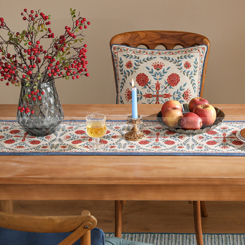 Puno Table Runner Pastoral Vintage Cotton Waterproof Table Runner Puno Table Runner Pastoral Vintage Cotton Waterproof Table Runner