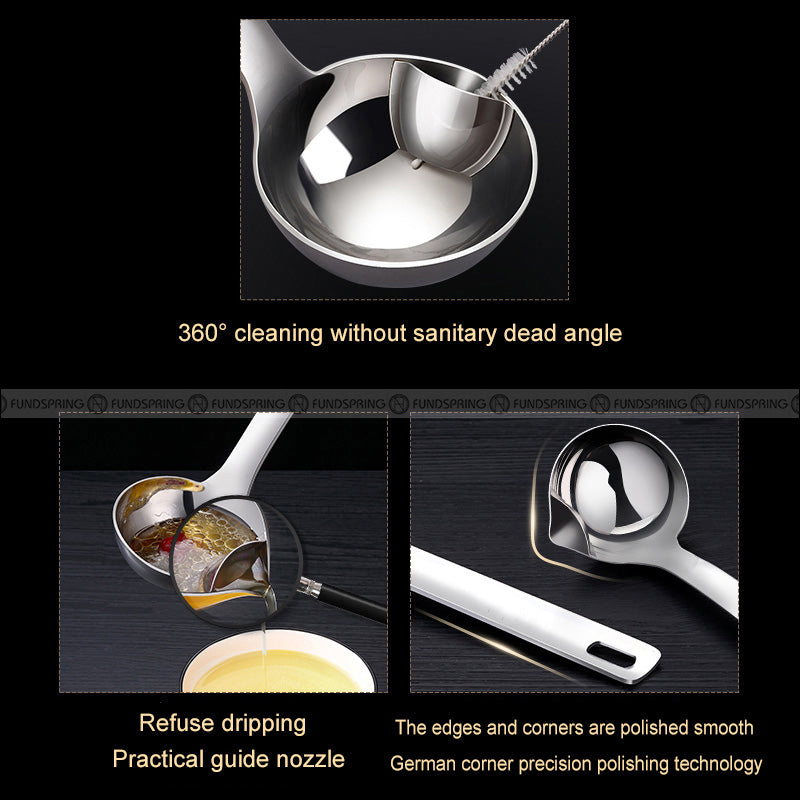 304 Stainless Steel Greaseproof Spoon Oil Soup Separating Spoon 304 Stainless Steel Greaseproof Spoon Oil Soup Separating Spoon