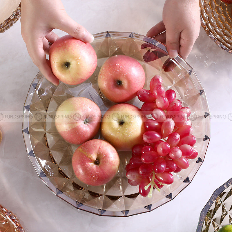 Glassy Delight: Thickened Glass Fruit Plate and Bowl for Elegant Serving Glassy Delight: Thickened Glass Fruit Plate and Bowl for Elegant Serving