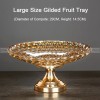 Golden Elegance: Gilded Crystal Glass Fruit Tray High-foot Serving Bowl Golden Elegance: Gilded Crystal Glass Fruit Tray High-foot Serving Bowl