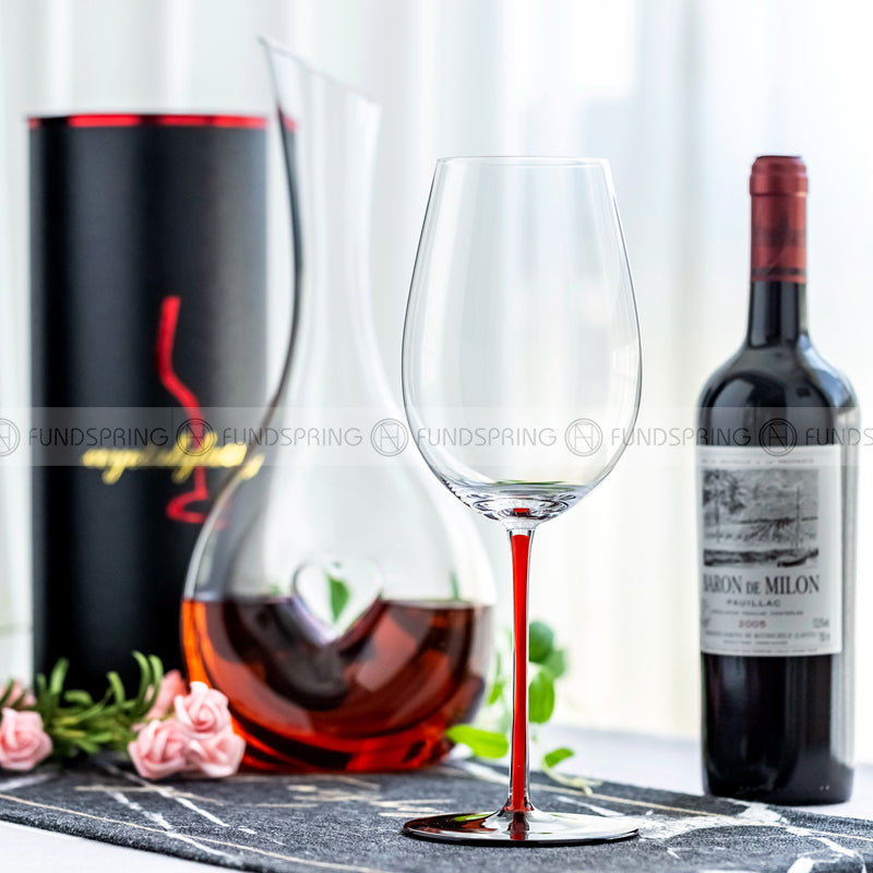 Bordeaux/Burgundy Stemware Goblet Glass With Colorful Cup Handle Bordeaux/Burgundy Stemware Goblet Glass With Colorful Cup Handle