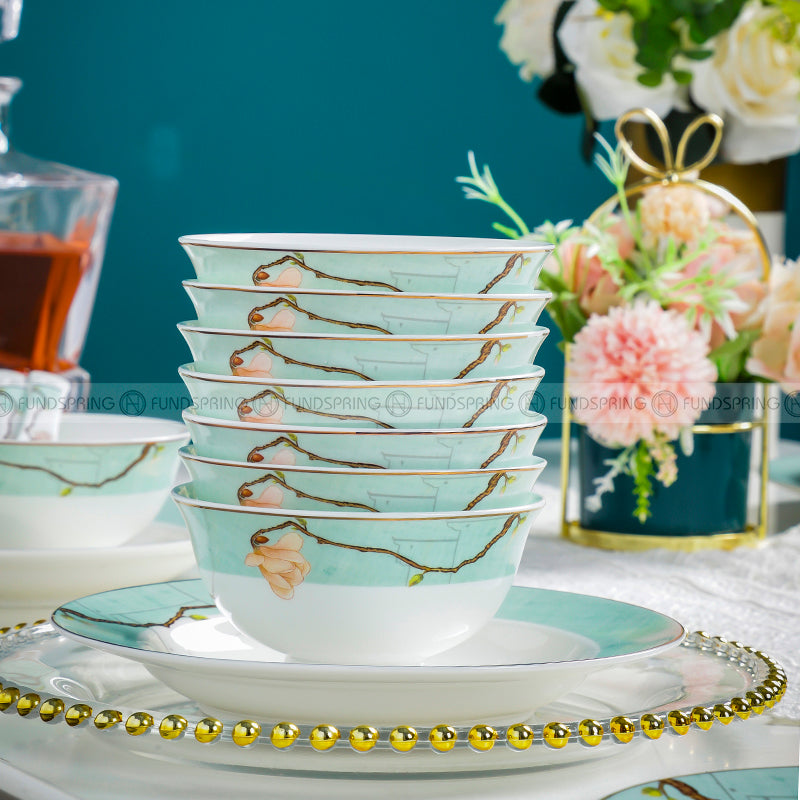 Bloom Flower & Tree Tableware Set Ceramic Dinnerware Set 48-Piece Bloom Flower & Tree Tableware Set Ceramic Dinnerware Set 48-Piece