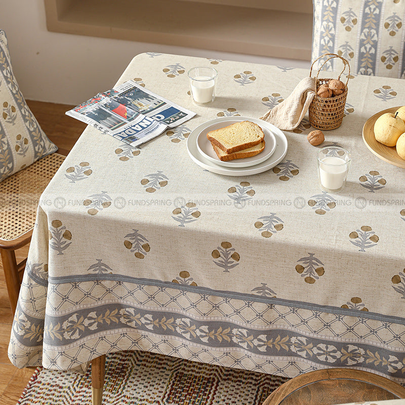 Kashaa Tablecloth Nordic Style Simple Cotton And Linen Table Cover Khaki Kashaa Tablecloth Nordic Style Simple Cotton And Linen Table Cover Khaki