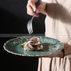 Ceramic Kiln Change Tableware Sunflower Shaped Shallow Flat Plate
