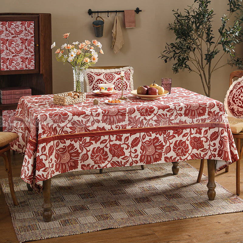 Janissa Tablecloth Red New Year Decorative Table Cloth Waterproof Velvet Cover Janissa Tablecloth Red New Year Decorative Table Cloth Waterproof Velvet Cover