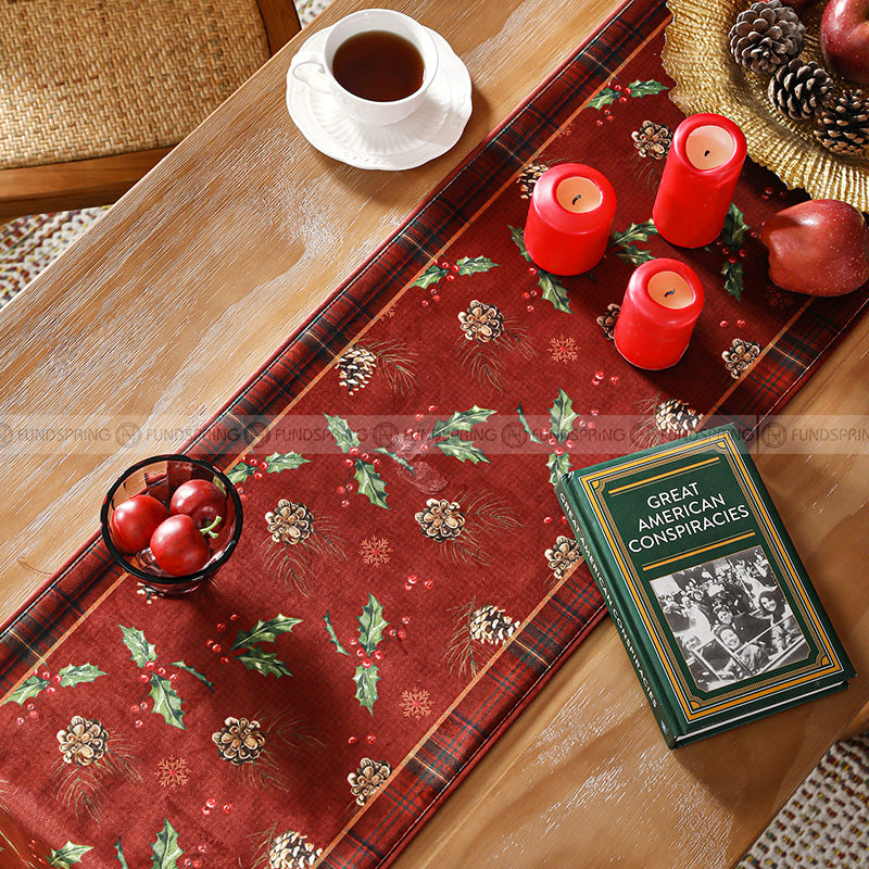 Lapland Table Runner Christmas Table Runner Luxury Red Counter Cover Lapland Table Runner Christmas Table Runner Luxury Red Counter Cover