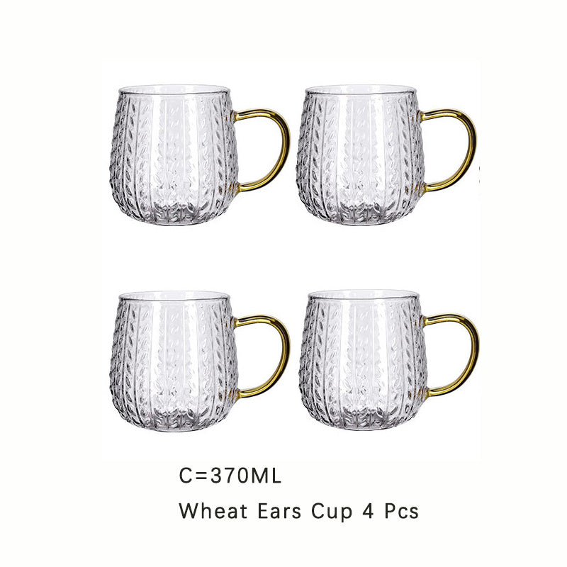 Wheat Ears Cup Heat Resistant Glass Mugs Set Glass Pitcher & Tumbler Wheat Ears Cup Heat Resistant Glass Mugs Set Glass Pitcher & Tumbler