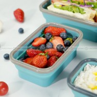 Foldable Silicone Lunch Box Microwave Oven Crisper Sealing Box Foldable Silicone Lunch Box Microwave Oven Crisper Sealing Box