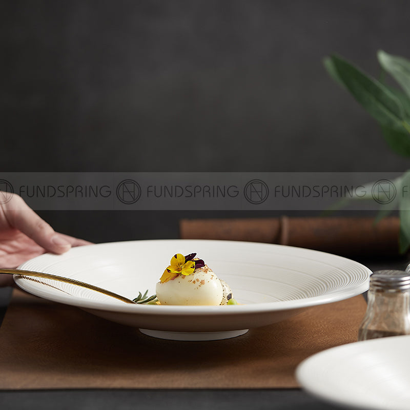 Designer Tableware Collection Weiss Series Ceramic White Salad Bowl Designer Tableware Collection Weiss Series Ceramic White Salad Bowl
