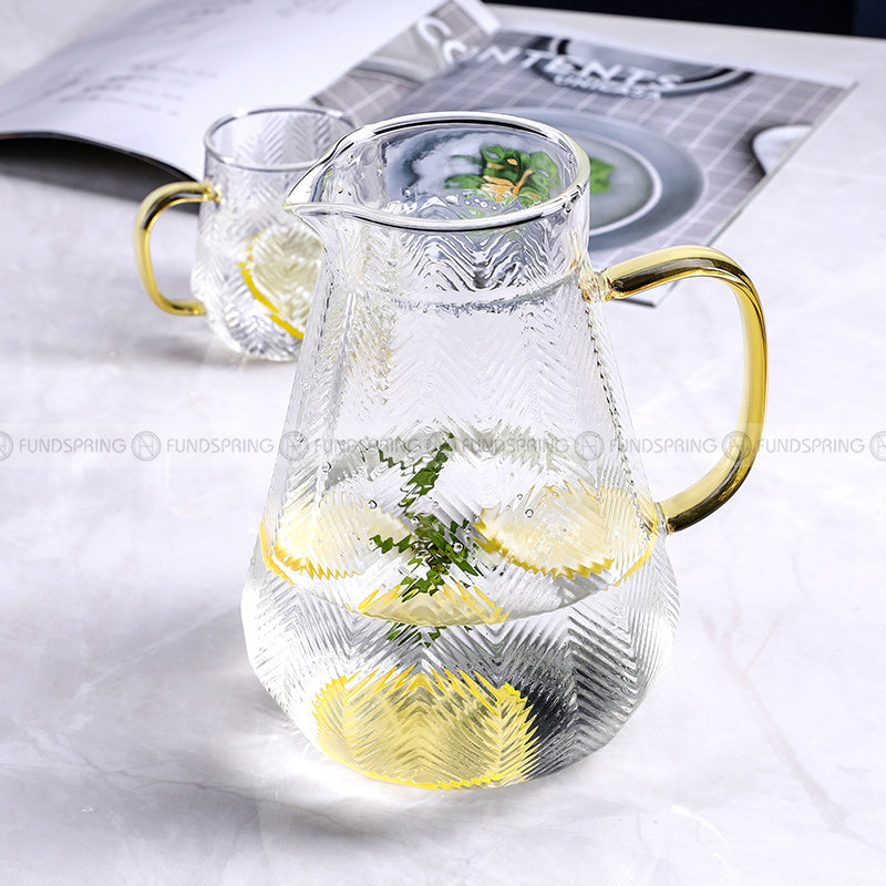 Twill Kettle Set Heat Resistant Glass Mugs Set Glass Pitcher Cups Twill Kettle Set Heat Resistant Glass Mugs Set Glass Pitcher Cups