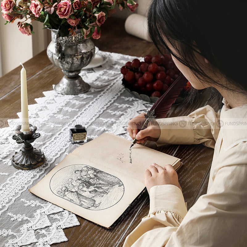 Lolita Table Runner White Lace Table Covering Cloth Luxury Tablecloth Lolita Table Runner White Lace Table Covering Cloth Luxury Tablecloth