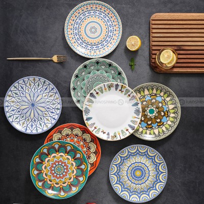 Porcelain Dinnerware Flowerish Hand-painted Plate Pattern Dinner Plate Porcelain Dinnerware Flowerish Hand-painted Plate Pattern Dinner Plate