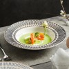 Nordic Straw Hat Disc Weiss Series White/Grey/Silver Ceramic Soup Plate Shallow Bowl 9.75" Nordic Straw Hat Disc Weiss Series White/Grey/Silver Ceramic Soup Plate Shallow Bowl 9.75"