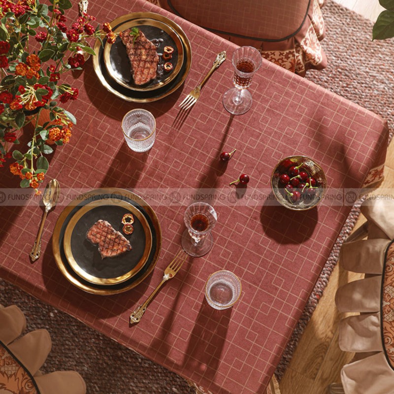 Funhua Tablecloth Desk Cover Red Velvet Plaid Dining Table Cloth Funhua Tablecloth Desk Cover Red Velvet Plaid Dining Table Cloth