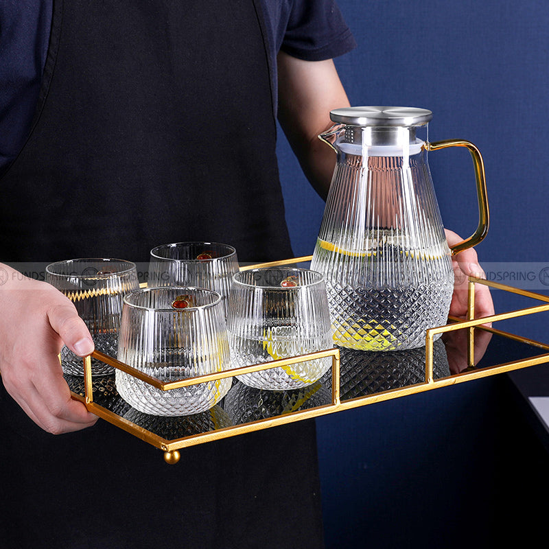 Thermal Elegance: Heat-Resistant Glass Mugs Set with Pitcher and Cups Thermal Elegance: Heat-Resistant Glass Mugs Set with Pitcher and Cups