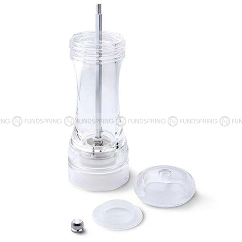 5-Inch Acrylic Manual Pepper Grinder Transparent Condiment Bottle 5-Inch Acrylic Manual Pepper Grinder Transparent Condiment Bottle